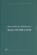 Mélanges en hommage à Jean-Victor Louis