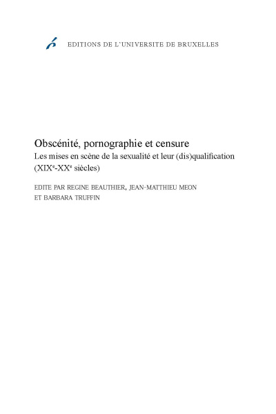 Obscénité, pornographie et censure